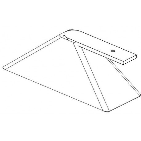 Kap 30 cm met rail, rechts voor spuitscherm 60-80 cm