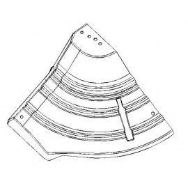 Rechterdeel (25 cm. breed) van spuitkap 70-110 cm.